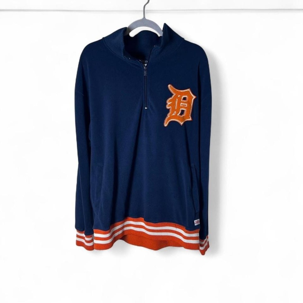 Detroit Tigers Stitches Quarter Zip Pullover Fleece Large?‎